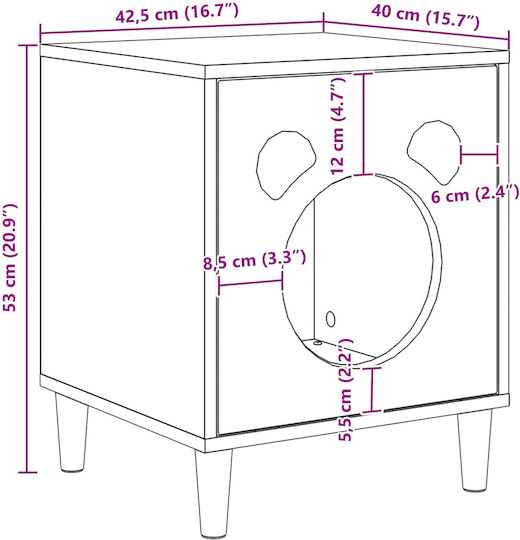 Vidaxl Cat House White 42.5 x 40 x 53 cm Engineered Wood