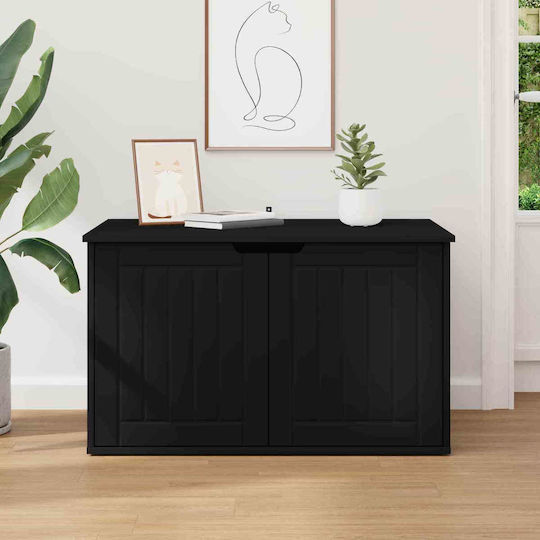 Vidaxl Σπίτι Γάτας Μαύρο 85 X 55 X 53,5 Εκ Επεξεργασμένο Ξύλο