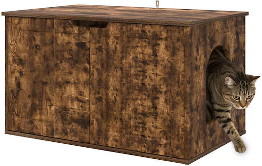 Vidaxl Katzenbett Rauch Eiche 85 x 55 x 53,5 cm Bearbeitetes Holz
