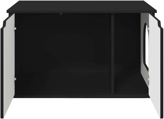 Vidaxl Σπίτι Γάτας Μαύρο 85 X 55 X 53,5 Εκ Επεξεργασμένο Ξύλο