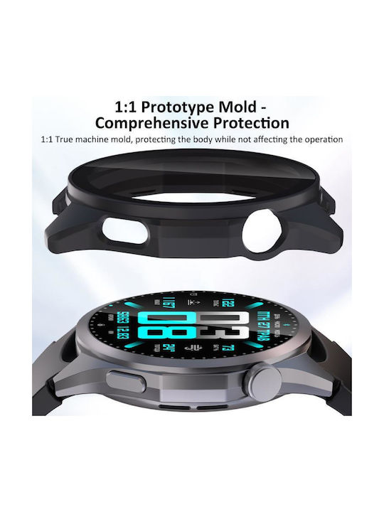 Пластмасов Калъф със Стъкло в Черен цвят за Huawei Watch GT 6 Pro 46мм