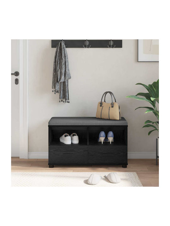 Entry Furniture with Bench Black Beech 80x38x46cm