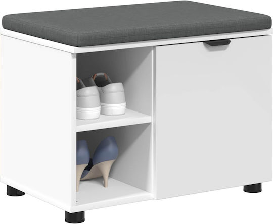 Мебел за антре с Пейка Бял 60x38x46см