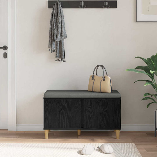 Entry Furniture with Bench Μαύρη Οξυά 60x38x46cm