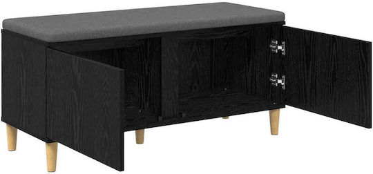 Entry Furniture with Bench Μαύρη Οξυά 60x38x46cm