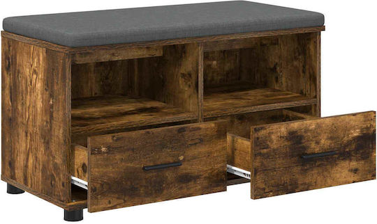 Entry Furniture with Bench Καπνιστό Δρύς 80x38x46cm