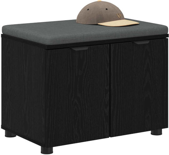 Entry Furniture with Bench Μαύρη Οξυά 60x38x46cm