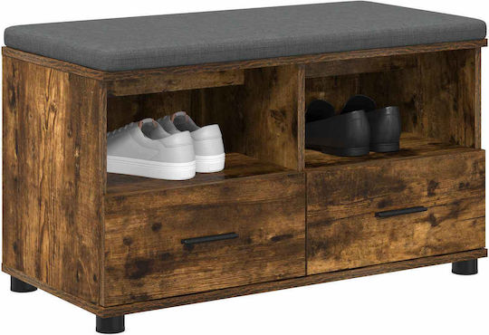 Entry Furniture with Bench Καπνιστό Δρύς 80x38x46cm