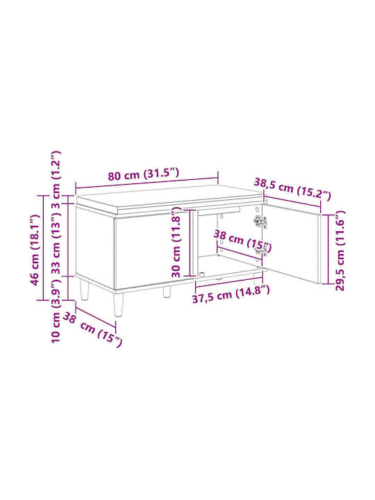 Έπιπλο Εισόδου με Παγκάκι Καπνιστό Δρύς 60x38x46εκ.