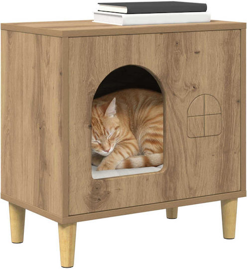 Vidaxl Casă Pentru Pisici Nuc Lucru Manual 51 X 30 X 52 Cm