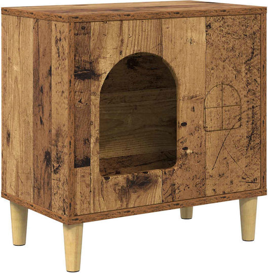 Vidaxl Casă Pentru Pisici Lemn Vechi 51 X 30 X 52 Cm Lemn Prelucrat