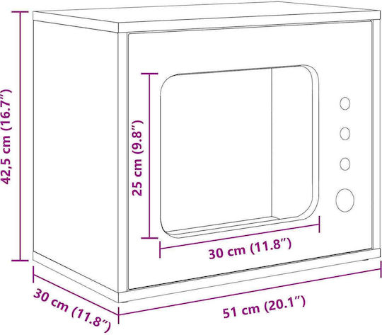 Vidaxl Σπίτι Γάτας Μαύρο 51 X 30 X 42 Εκ Επεξεργασμένο Ξύλο