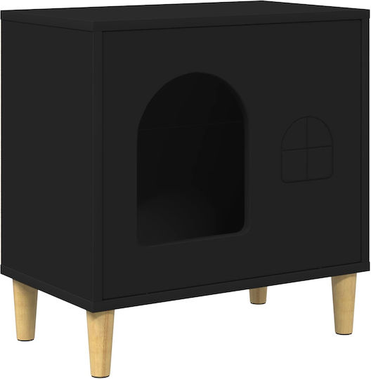 vidaxl Katzenbett Schwarz 51 x 30 x 52 cm aus bearbeitetem Holz