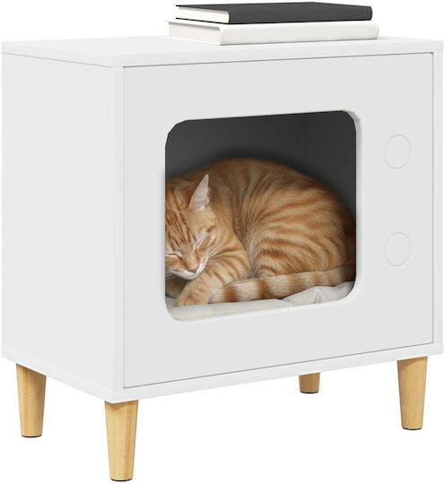Vidaxl Cat House White 51 x 30 x 52 cm Engineered Wood