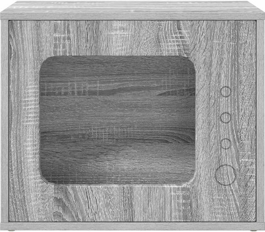 Vidaxl Casă Pentru Pisici Gri Sonoma 51 X 30 X 42 Cm Lemn Prelucrat