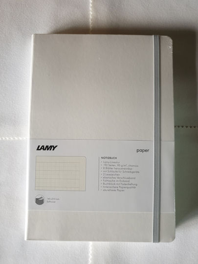 Lamy Notebook A5 with Blank Pages , Elastic and Pen Holder White