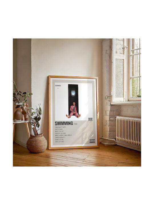 Music Poster Swimming Mac Miller Ms459 21cm X 30cm Black Wooden Frame
