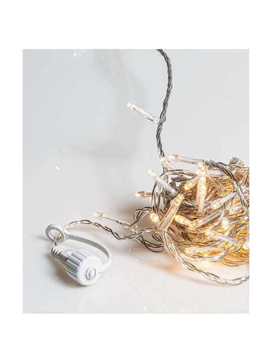 Lianos 500led Λαμπάκια All Flasher Επέκταση Μετασχηματιστή Ip44 Διάφανο Καλώδιο Θερμό Λαμπάκι 5cm Απόσταση 25 Μέτρα Kelvin 2.500 3.000 62336