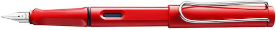 Lamy Safari 016 Stilou Fine Roșu Din Plastic Cu Cerneală Albastră