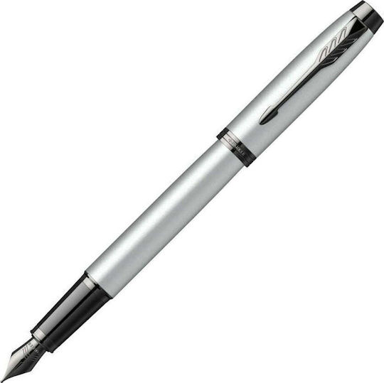 Parker Πένα Γραφής Medium Γκρι από Ατσάλι με Μαύρο Μελάνι