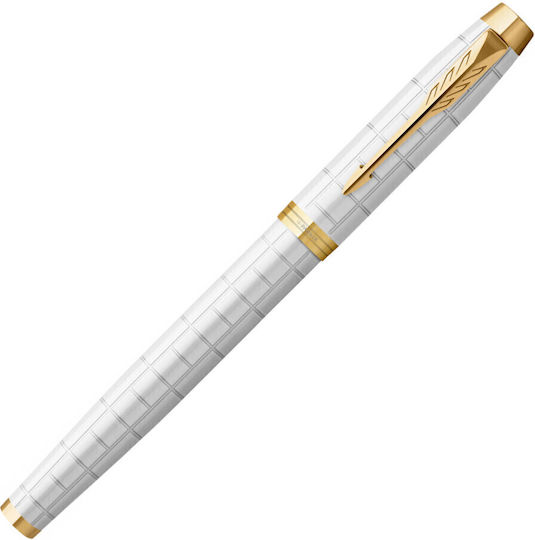 Parker I.M. Premium Писалка Medium Бяла от Inox с Червено Мастило