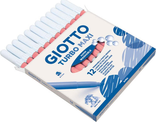 Giotto Turbo Maxi Πορτοκαλί Μαρκαδόροι Ζωγραφικής Χονδροί Σετ 12τμχ