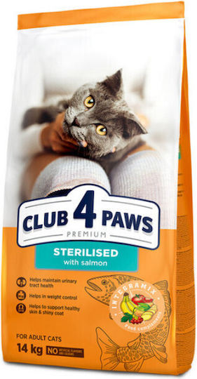 Club 4 Paws Ξηρά Τροφή για Στειρωμένες Γάτες με Σολομό 2kg