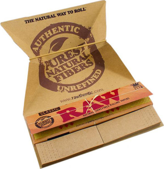 Raw Classic Zigarettenpapier Schlank King Size mit Kegelspitzen 32 Blätter 1Stück