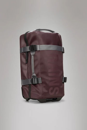 Rains Bag W3 Σακ Βουαγιάζ Μπορντό με Ρόδες από Δερματίνη Μ52xΠ22xΥ31εκ.