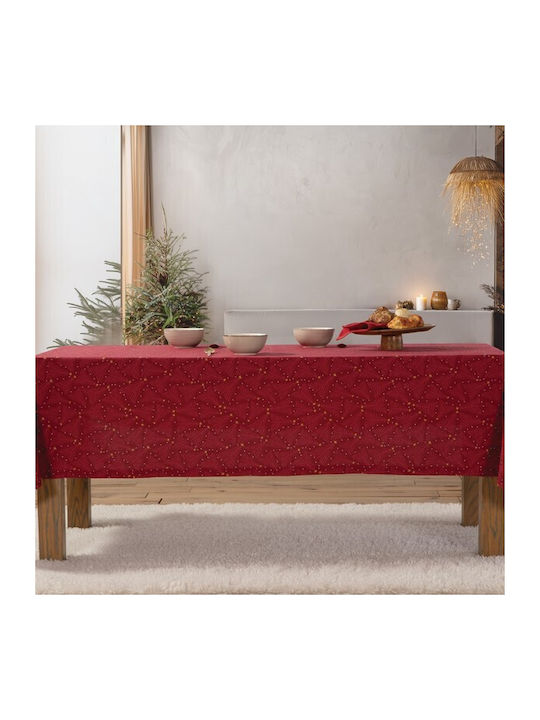 Nef-Nef Homeware December Christmas Tablecloth Fabric Red L180xW140cm.