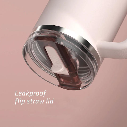 Stanley Flip Handled Tumbler Thermos Stainless Steel 1.18lt Violet Blossom with Straw and Handle