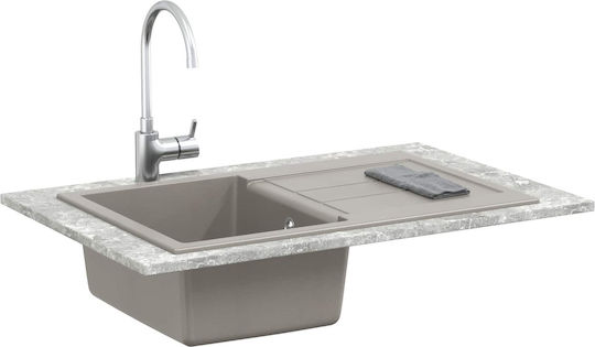 vidaXL Drop-In Sink Synthetic Granite W78xD50cm Gray
