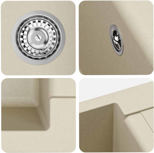 vidaXL 42028394 Ένθετος από Συνθετικό Γρανίτη Μ78xΠ50cm Μπεζ