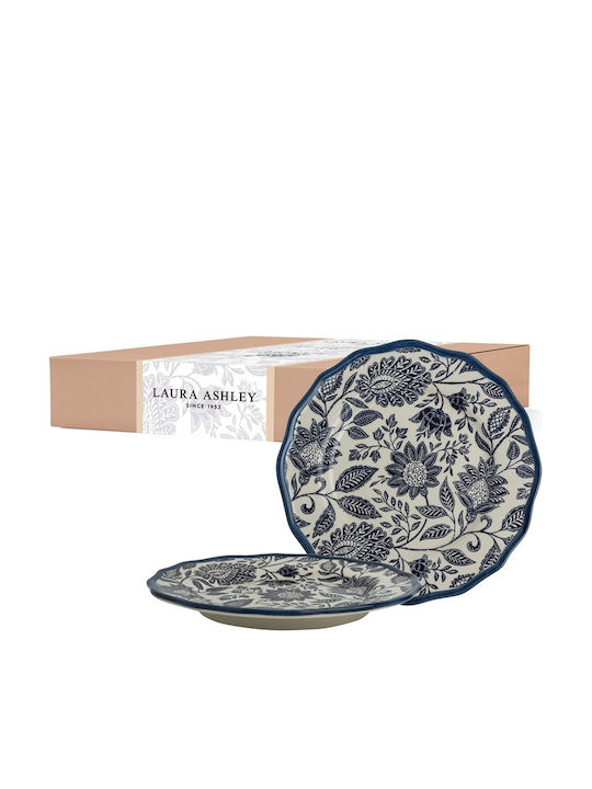 Laura Ashley Hedingham Πιάτο Γλυκού Μπλε με Διάμετρο 21cm 2τμχ