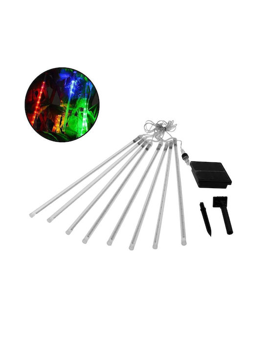 Λαμπάκια LED 3μ. RGB Ηλιακά τύπου Βροχή 8τμχ