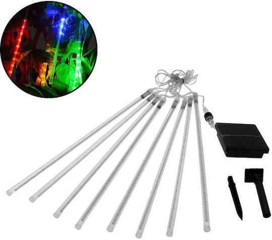 Luminite LED de 3 m, RGB, Solare, Tip Meteorit, 8 Bucăți