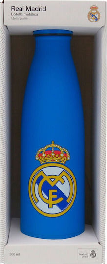 CyP Brands Kids Water Bottle Football Stainless Steel with Straw Gray 500ml