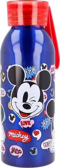 Stor Mickey Mouse Παιδικό Παγούρι Mickey Αλουμινίου με Καλαμάκι Μπλε 510ml