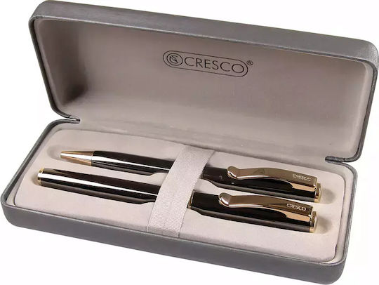 Cresco Σετ Στυλό Ballpoint Χρυσό (Διάφορα Σχέδια)