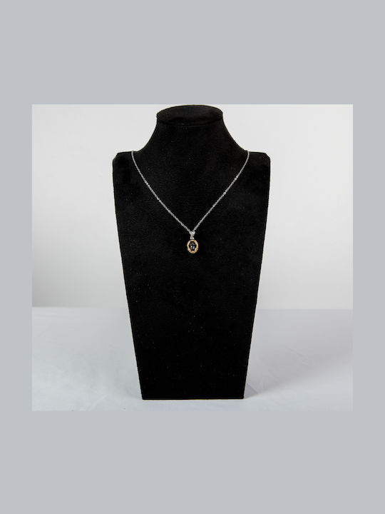 Necklace from Gold Plated Silver with Zircon