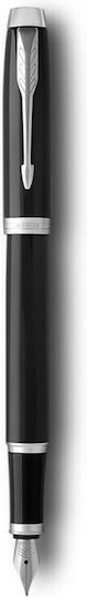 Parker IM Duo Pen Set Ballpoint Medium with Fountain Pen Medium made of Steel Laque Black CT in a case