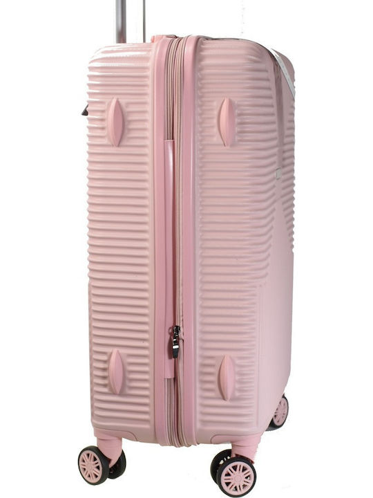 Bartuggi Großer Hartreise-Koffer Rosa mit 4 Rädern Höhe 77cm