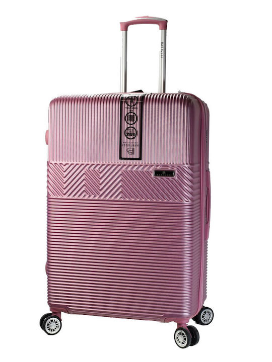 Bartuggi Großer Hart-Reise Koffer Rosa mit 4 Rädern Höhe 75cm
