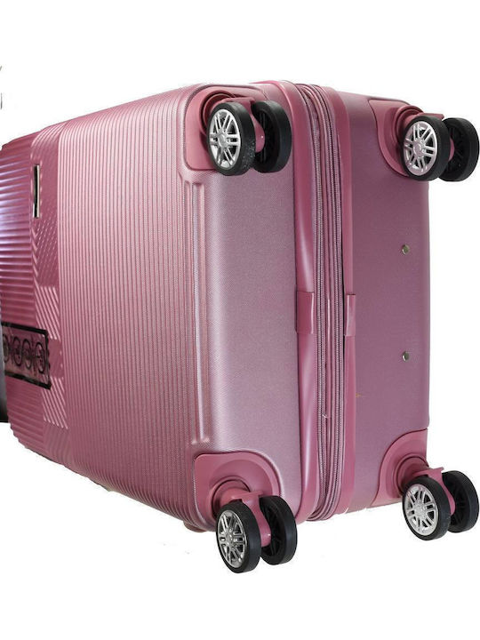 Bartuggi Großer Hart-Reise Koffer Rosa mit 4 Rädern Höhe 75cm