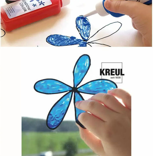 Magic Paint Kreul 8115326 1-43 Става На 3D Стикери След Съхнене Син Блестящ Стъклен Прозорец 80 Мл