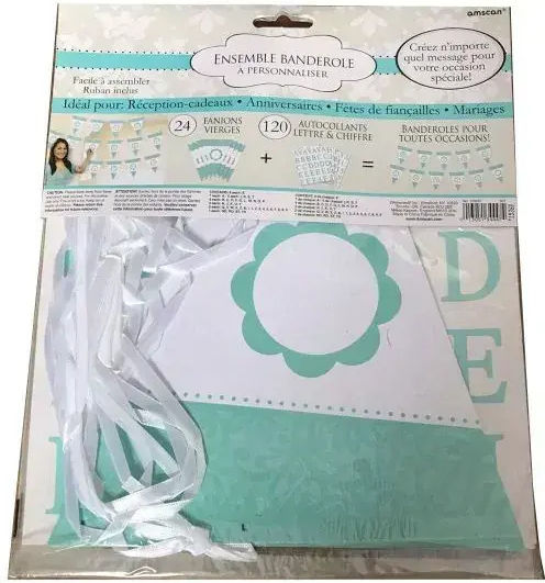 Personalized Party Banner Amscan 344474 2-80 Latin Letters 144 Pieces Blue