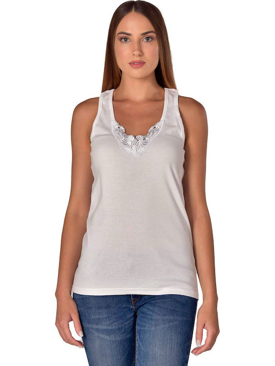 Women's T-Shirt with Spaghetti Strap White