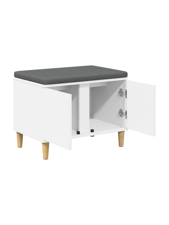 Mobilier de Intrare cu Bancă Alb 60x38x46cm