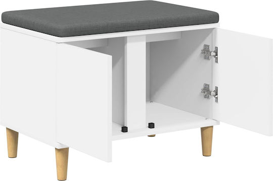 Мебел за антре с Пейка Бял 60x38x46см