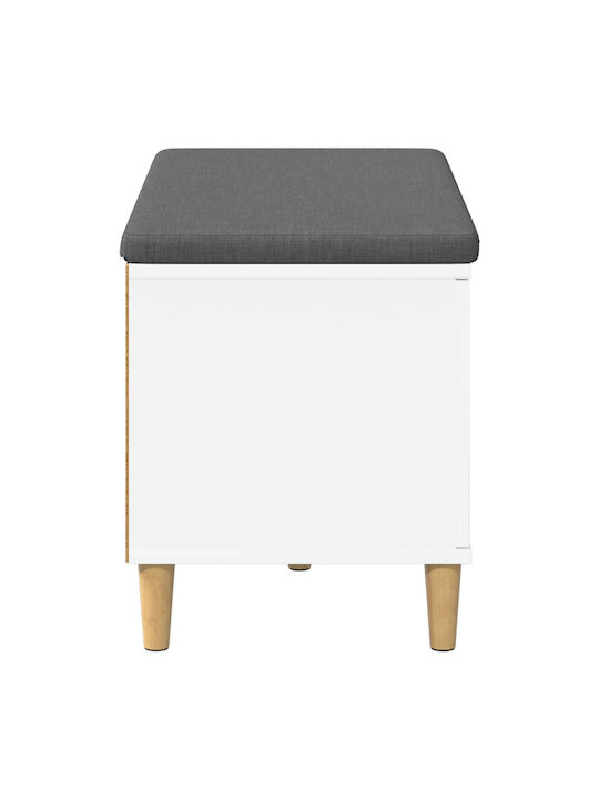Mobilier de Intrare cu Bancă Alb 60x38x46cm